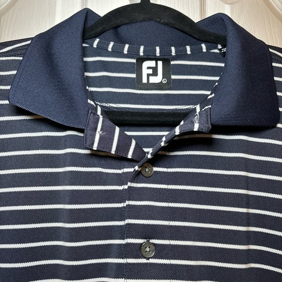 FootJoy FJ - Men's Black Striped Casual Basic Outdoor Polo Shirt in Size L - Picture 12 of 12